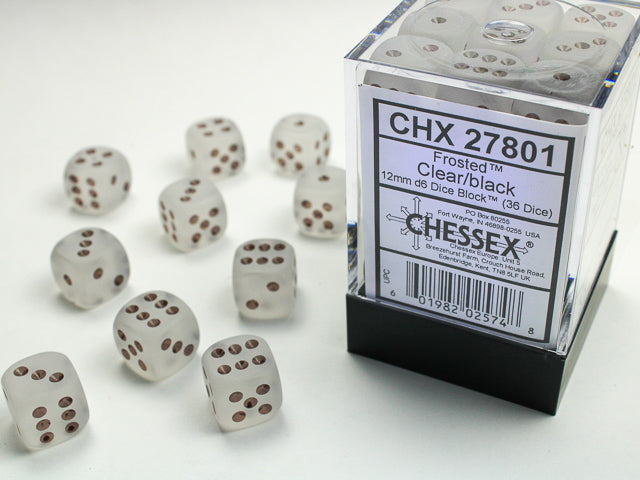 Frosted 12mm D6 Plasma Clear/Black (36)
