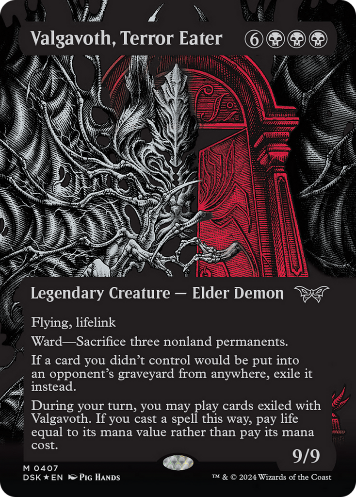 Valgavoth, Terror Eater (Showcase) (Textured) [Duskmourn: House of Hor