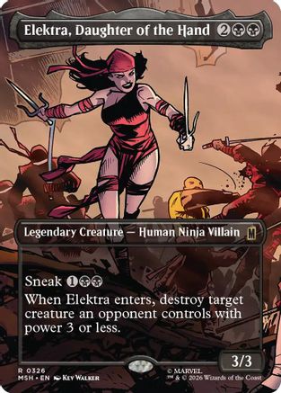 Elektra, Daughter of the Hand (Borderless) (MSH - Marvel Super Heroes Foil)