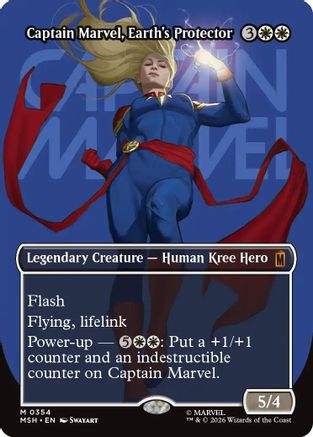 Captain Marvel, Earth's Protector (Borderless) (0354) (MSH - Marvel Super Heroes Foil)