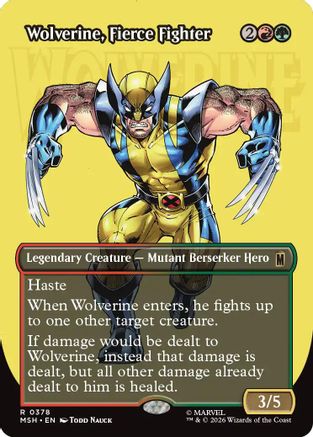Wolverine, Fierce Fighter (Borderless) (MSH - Marvel Super Heroes Foil)