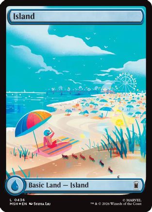 Island (0436) (Surge Foil) (MSH - Marvel Super Heroes Foil)