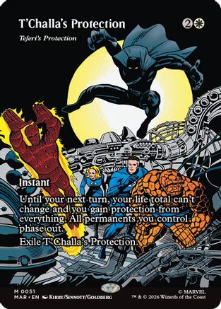 T'Challa's Protection - Teferi's Protection (Borderless) (MAR - Marvel Universe Eternal-Legal Foil)