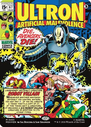 Ultron, Artificial Malevolence (Borderless) (0401) (MSH - Marvel Super Heroes Foil)