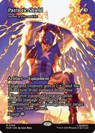 Patriotic Shield - Sword of Fire and Ice (Borderless) (MAR - Marvel Universe Eternal-Legal Foil)