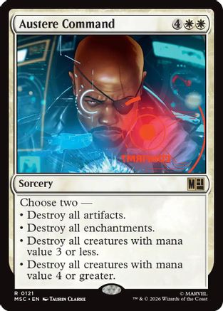 Austere Command (Surge Foil) (MSC - Commander: Marvel Super Heroes Foil)