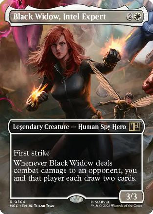 Black Widow, Intel Expert (Borderless) (MSC - Commander: Marvel Super Heroes Foil)