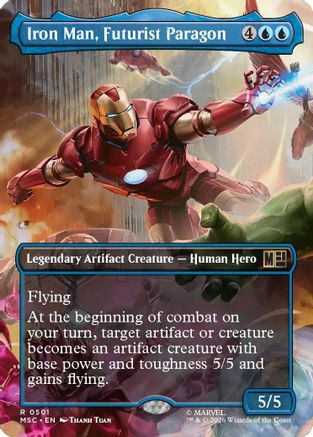 Iron Man, Futurist Paragon (Borderless) (MSC - Commander: Marvel Super Heroes Foil)