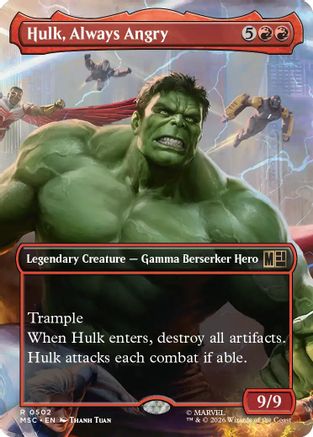 Hulk, Always Angry (Borderless) (MSC - Commander: Marvel Super Heroes Foil)