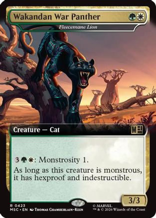 Wakandan War Panther - Fleecemane Lion (Extended Art) (MSC - Commander: Marvel Super Heroes Foil)