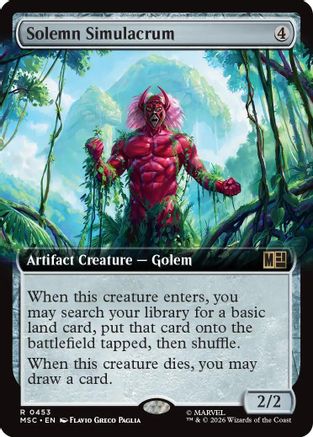 Solemn Simulacrum (Extended Art) (MSC - Commander: Marvel Super Heroes Foil)