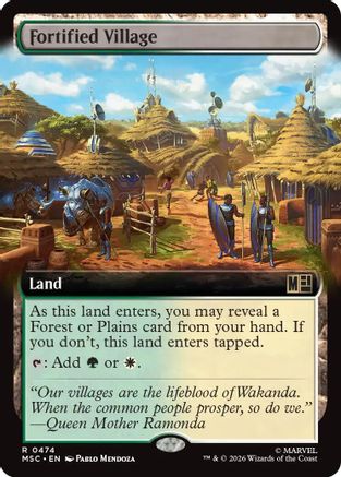 Fortified Village (Extended Art) (MSC - Commander: Marvel Super Heroes Foil)