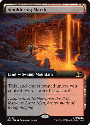 Smoldering Marsh (Extended Art) (MSC - Commander: Marvel Super Heroes)