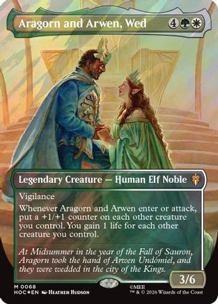 Aragorn and Arwen, Wed (Borderless) (Surge Foil) (HOC - The Hobbit Foil)