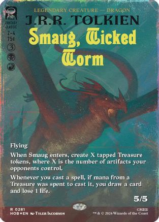 Smaug, Wicked Worm (Borderless) (Surge Foil) (HOB - The Hobbit Foil)