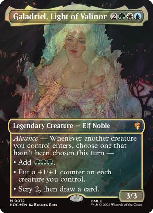 Galadriel, Light of Valinor (Borderless) (Surge Foil) (HOC - The Hobbit: Eternal-Legal Foil)