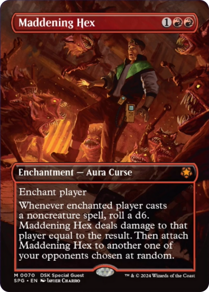 mtg duskmourn black cards Maddening Hex (Borderless) [Duskmourn: House of Horror Special Guests]