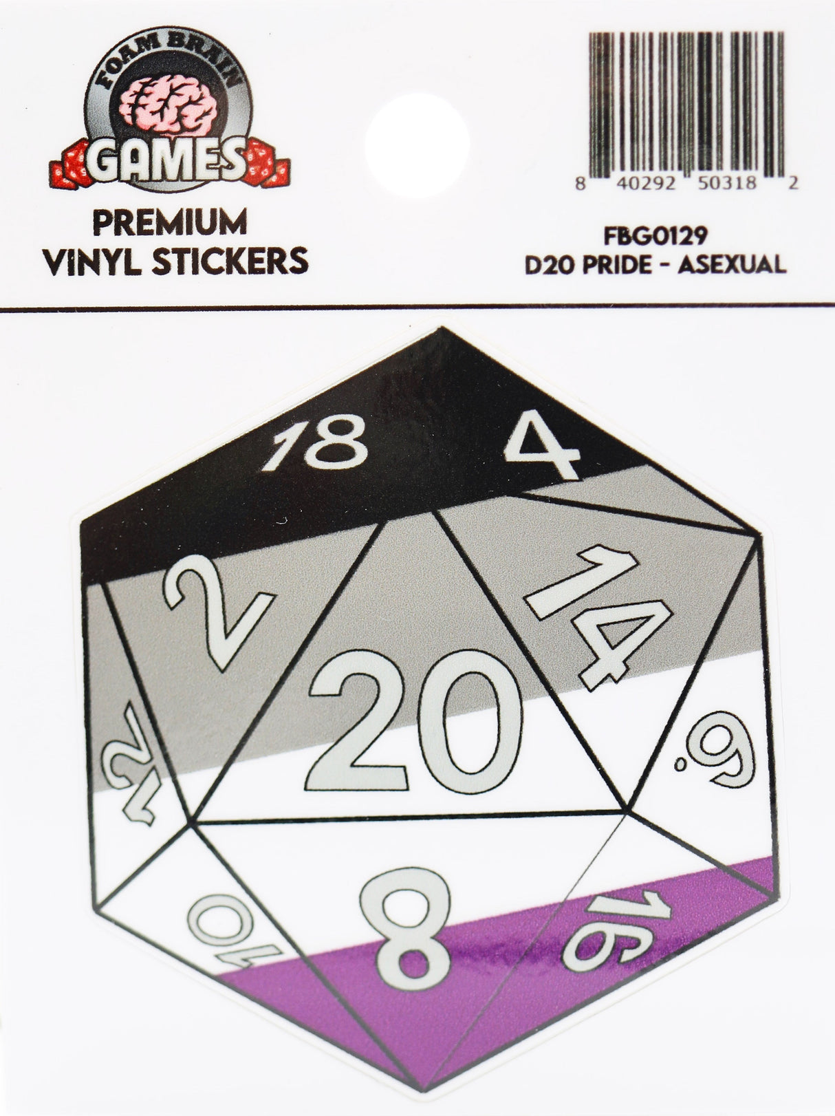 D20 Sticker - Aesexual Pride