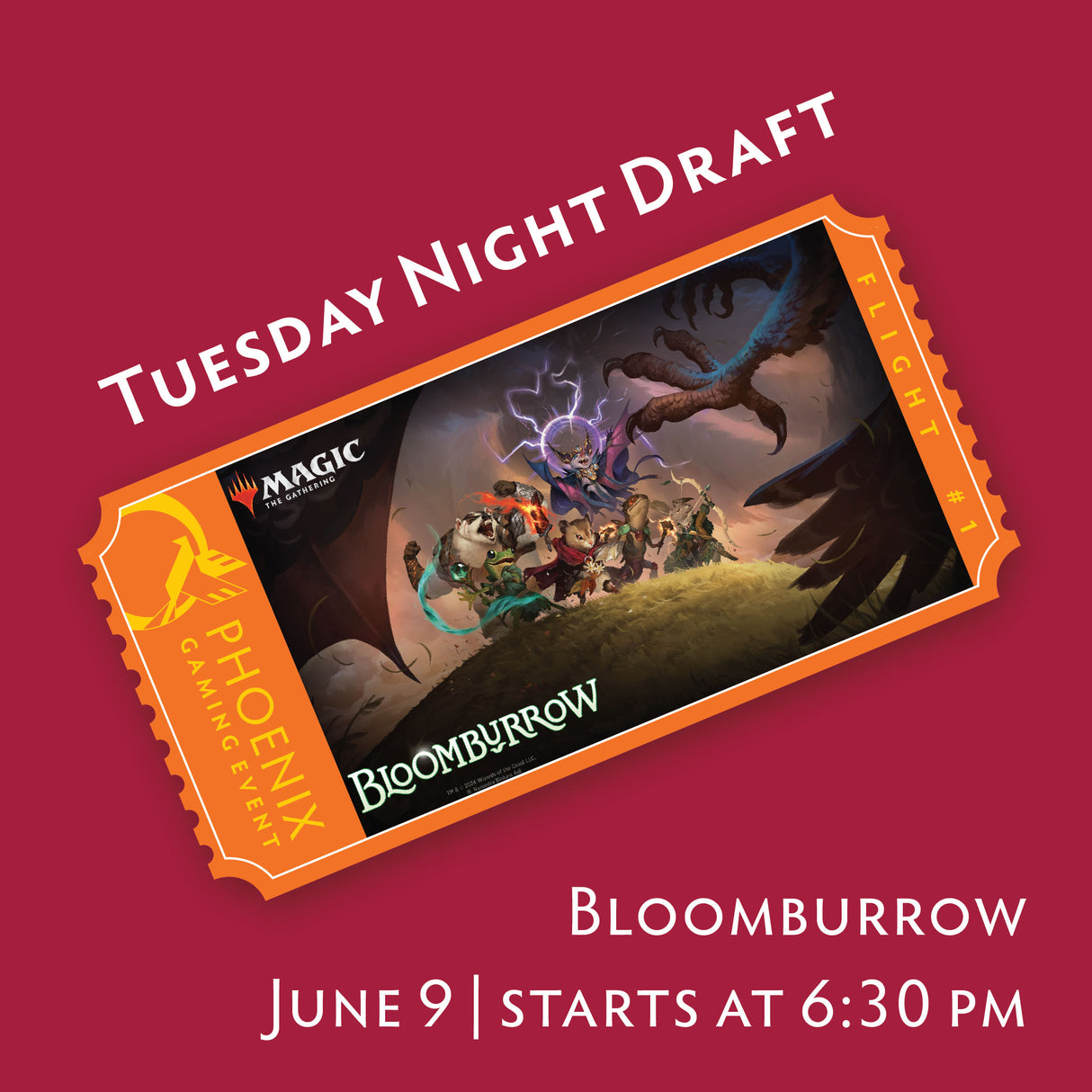 Tuesday Night Draft - Bloomburrow | June 9 Ticket