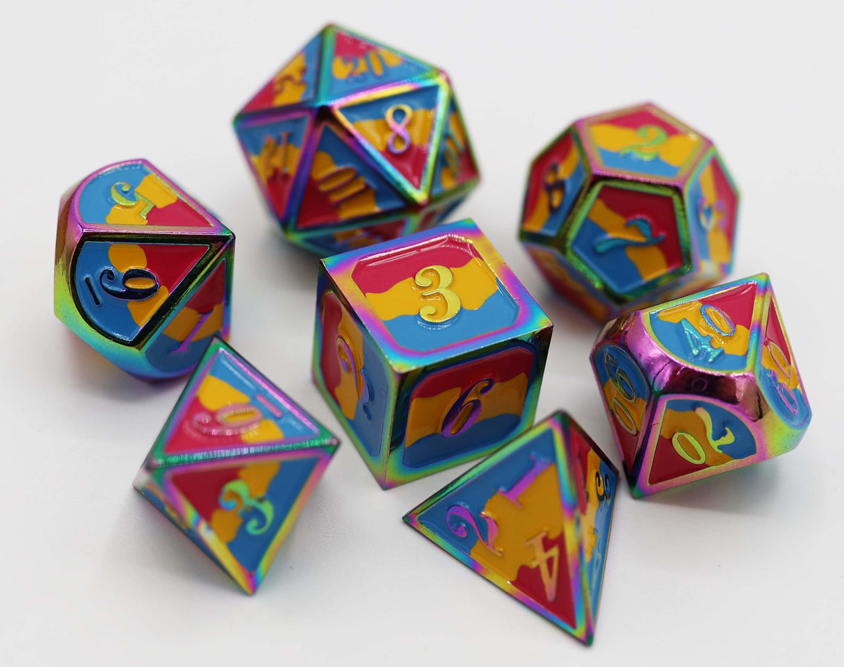 Pansexual Pride Flag - Metal Dice Set