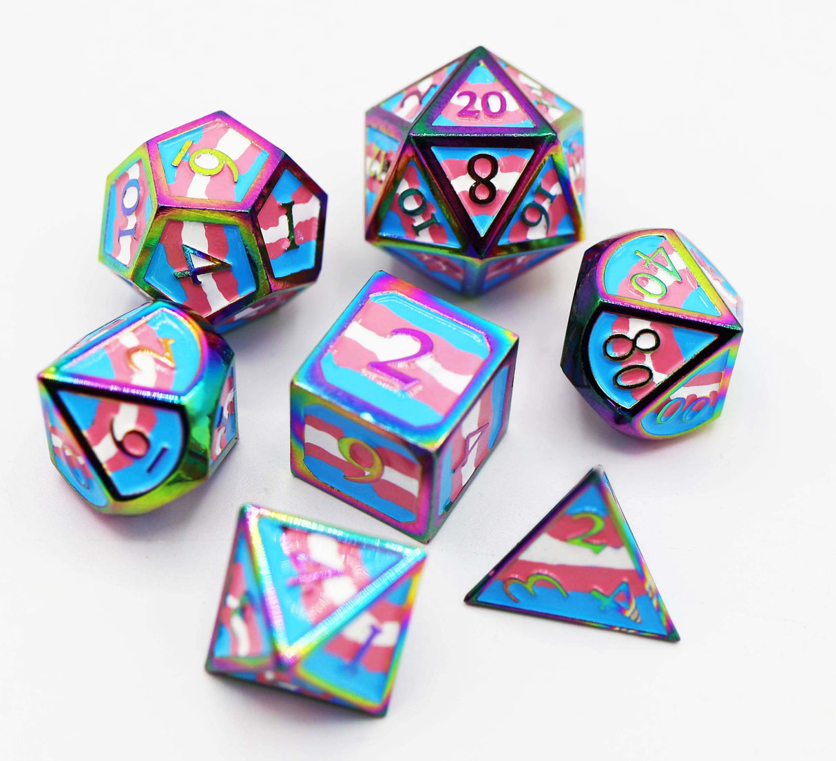 Transgender Pride Flag - Metal Dice Set