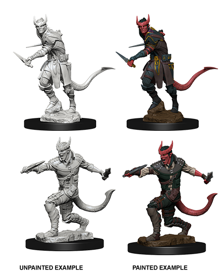 DUNGEONS AND DRAGONS: NOLZUR'S MARVELOUS UNPAINTED MINIATURES -W5-MALE TIEFLING ROGUE