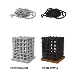 WIZKIDS DEEP CUTS UNPAINTED MINIATURES -W6-CAGE AND CHAINS