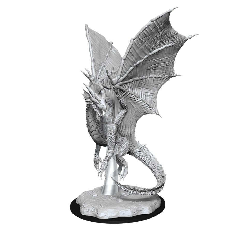 DUNGEONS AND DRAGONS: NOLZUR'S MARVELOUS UNPAINTED MINIATURES -W11-YOUNG SILVER DRAGON