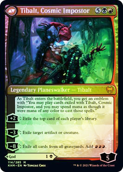 tomb raider mtg cards Valki, God of Lies // Tibalt, Cosmic Impostor [Kaldheim Prerelease Pro