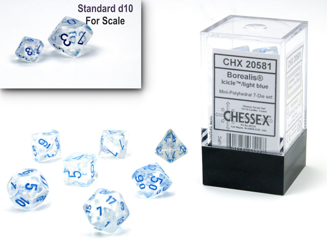 Borealis: Icicle/light blue Mini-hedral 7-Die Set