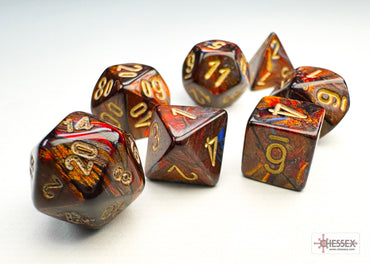 Scarab: Blue Blood/Gold Mini-hedral 7-Die Set