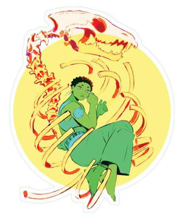 Cry Wolf Girl Sticker