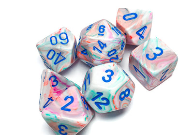 Festive Pop Art/blue Polyhedral 7-Die Set