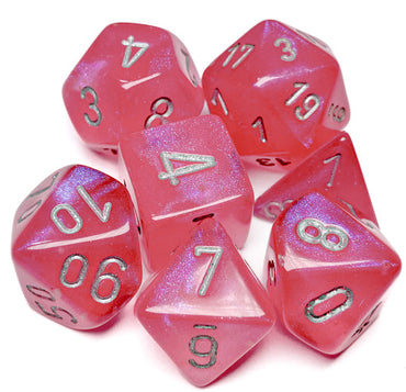 Borealis Pink/Silver Polyhedral 7-Die Set - Luminary