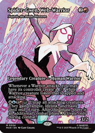 Spider-Gwen, Web-Warrior - Najeela, the Blade-Blossom (Borderless) (MAR - Marvel Eternal-Legal Foil)