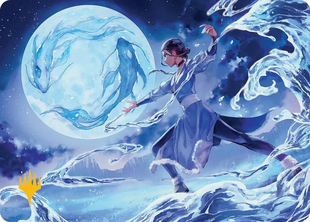 Waterbender Ascension Art Card (Gold-Stamped Planeswalker Symbol) [Avatar: The Last Airbender Art Series]