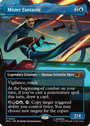 Mister Fantastic (Borderless) (MSC - Commander: Marvel Super Heroes Foil)
