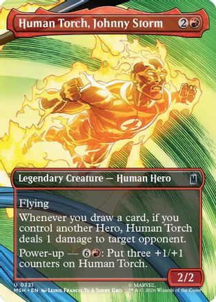 Human Torch, Johnny Storm (Borderless) (MSH - Marvel Super Heroes Foil)