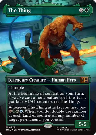 The Thing (Borderless) (Surge Foil) (MSC - Commander: Marvel Super Heroes Foil)