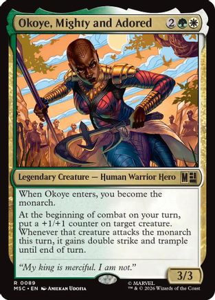 Okoye, Mighty and Adored (Surge Foil) (MSC - Commander: Marvel Super Heroes Foil)
