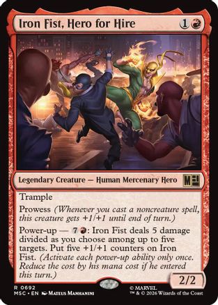 Iron Fist, Hero for Hire (MSC - Commander: Marvel Super Heroes)