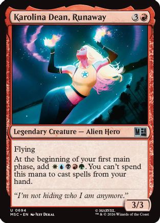 Karolina Dean, Runaway (MSC - Commander: Marvel Super Heroes)