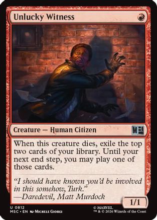 Unlucky Witness (MSC - Commander: Marvel Super Heroes Foil)