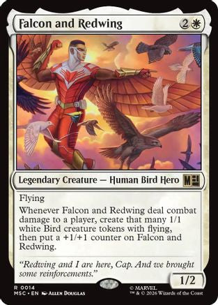 Falcon and Redwing (Surge Foil) (MSC - Commander: Marvel Super Heroes Foil)