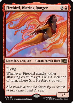 Firebird, Blazing Ranger (Surge Foil) (MSC - Commander: Marvel Super Heroes Foil)