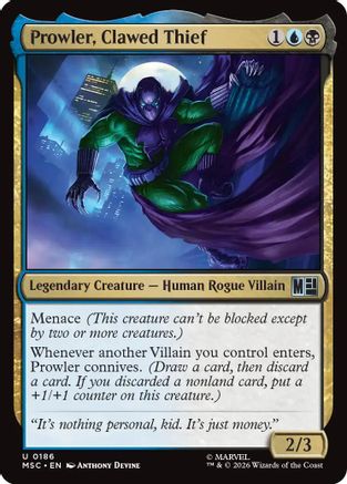 Prowler, Clawed Thief (Surge Foil) (MSC - Commander: Marvel Super Heroes Foil)