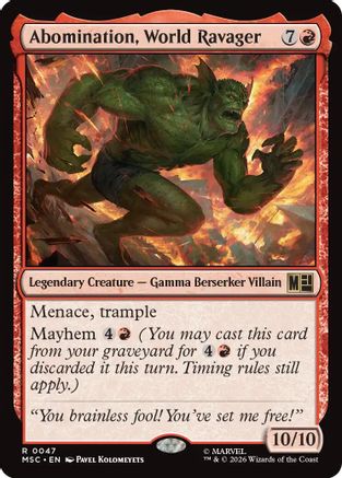 Abomination, World Ravager (Surge Foil) (MSC - Commander: Marvel Super Heroes Foil)