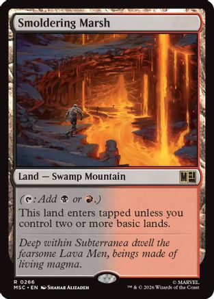 Smoldering Marsh (Surge Foil) (MSC - Commander: Marvel Super Heroes Foil)