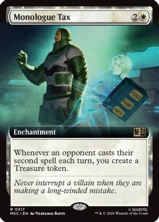 Monologue Tax (Extended Art) (MSC - Commander: Marvel Super Heroes Foil)