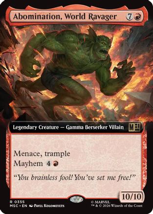 Abomination, World Ravager (Extended Art) (MSC - Commander: Marvel Super Heroes Foil)